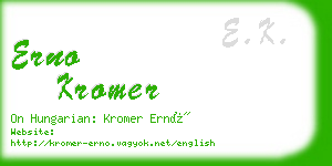 erno kromer business card